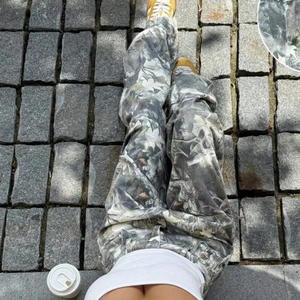 Multicolor Casual Women's Streetwear Camo Jeans